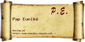 Pap Euniké névjegykártya